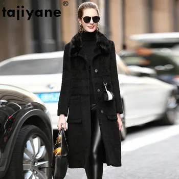 

Real Fur Coat Mink Fur Collar 52% Cashmere 33% Wool Jacket Autumn Winter Coat Women Clothes 2019 Korean Vintage Tops ZT4019