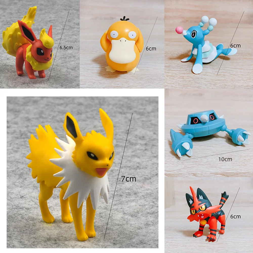 Покемон игрушки 6 см Torracat Metang фигурки боевой Монстр Brionne Psyduck wobбуфет Пикачу Flareon