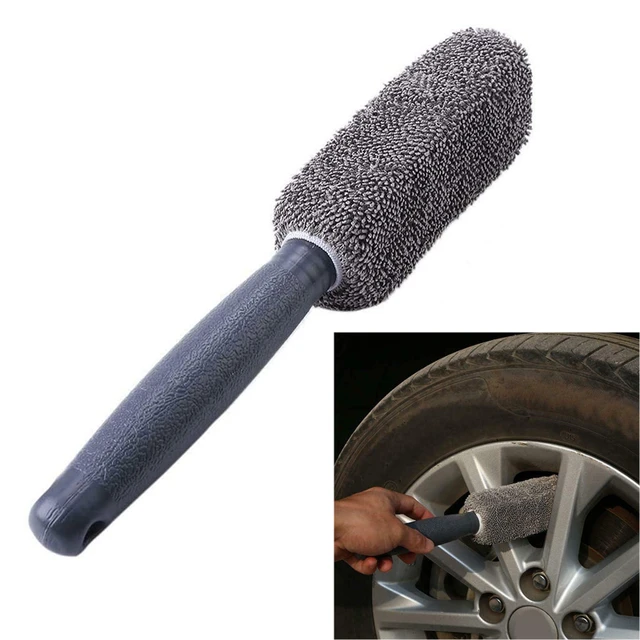 Brosse de nettoyage jantes avec raccord tuyau d'eau 