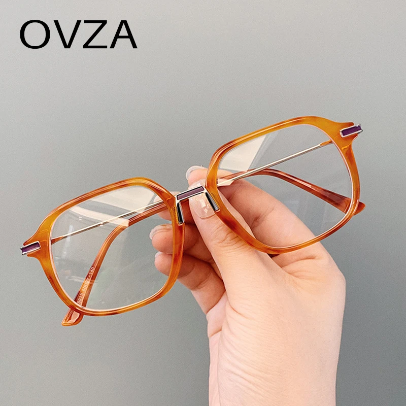 OVZA женские очки модные аксессуары большая оправа с прозрачными стеклами мужские