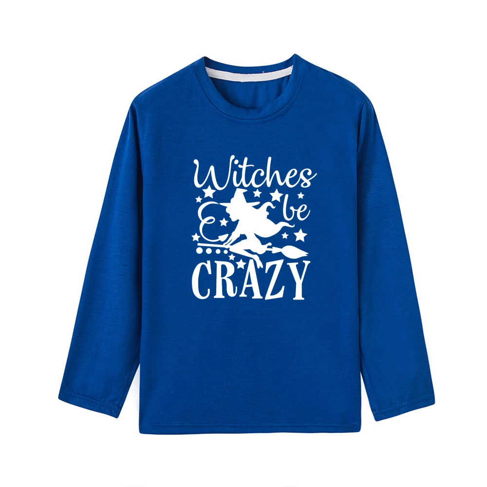 Wiches Crazy/Лидер продаж, футболка детская футболка с длинными рукавами на Хэллоуин топы для мальчиков и девочек, коллекция года, стиль, модные крутые вечерние футболки - Цвет: 43N7-KLTBU-