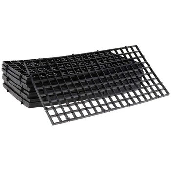 

10 Pcs Grid Isolate Board Divider Fish Tank Bottom Black Filter Tray Aquarium Crate