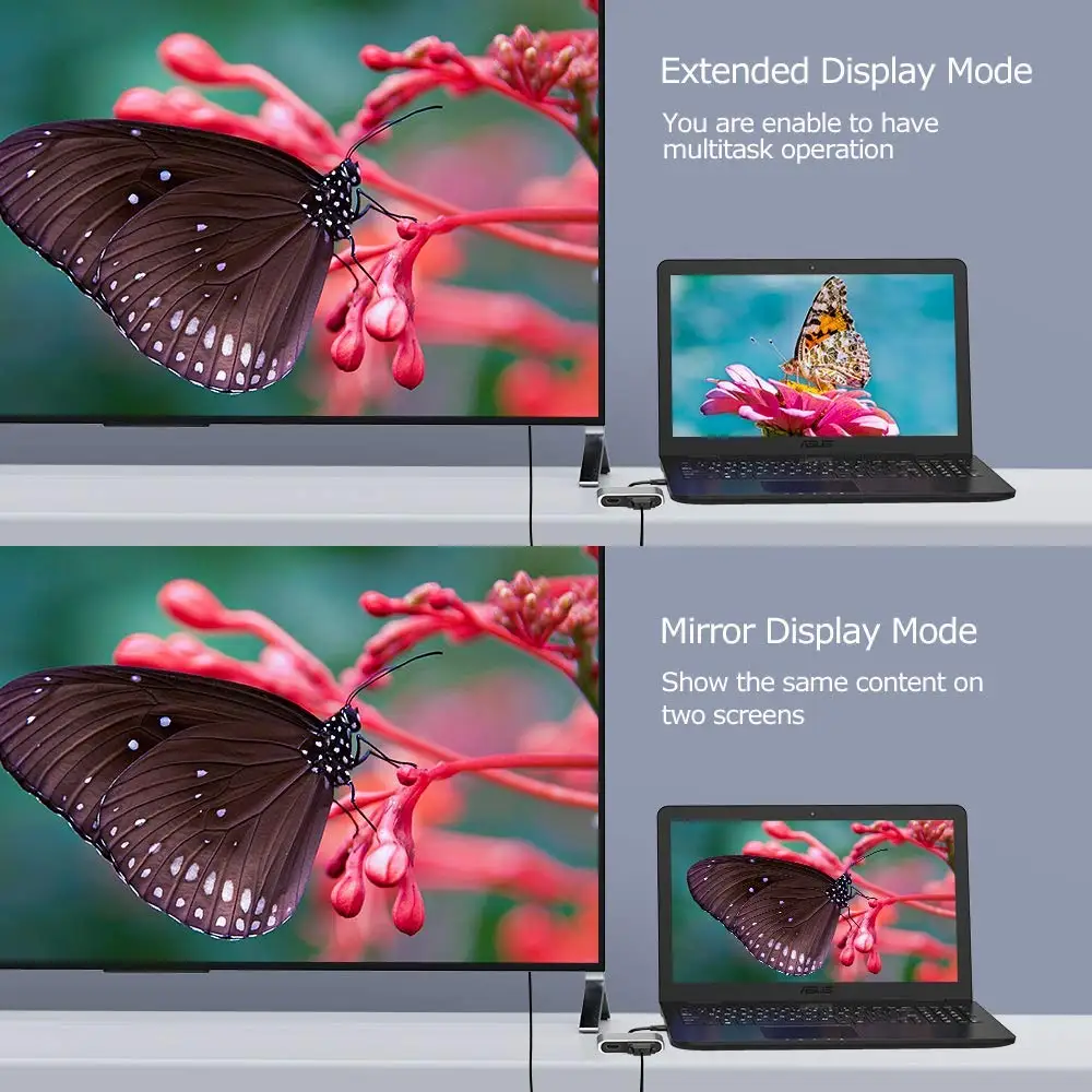 Адаптер USB C на 4K HDMI, адаптер USB C на VGA, HDMI 4K@ 30Hz, VGA 1080 P, 87W PD, порт USB 2,0, 4 в 1 Тип C к HDMI VGA адаптация