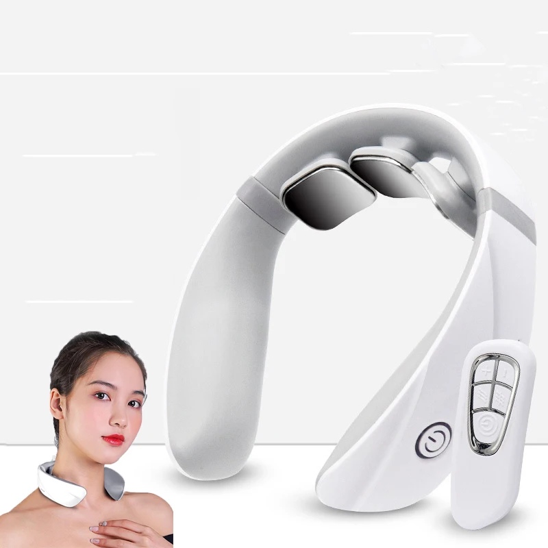 Remote Neck Massager TENS Electric Heating Neck Pulse Massage Shoulder Neck Cervical Pain Relief Tool Home Work Health Care