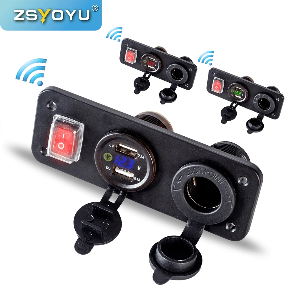 USB Автомобильное зарядное устройство светодиодный вольтметр разъем прикуривателя Быстрый Телефон 4.2A автомобиль 12 В до 5 В USB порт для автомобиля USB Панель место парковки