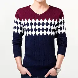 2017 осенний и зимний Новый стильный мужской свитер пуловер с v-образным вырезом в Корейском стиле модный тонкий крой Универсальный Мужской