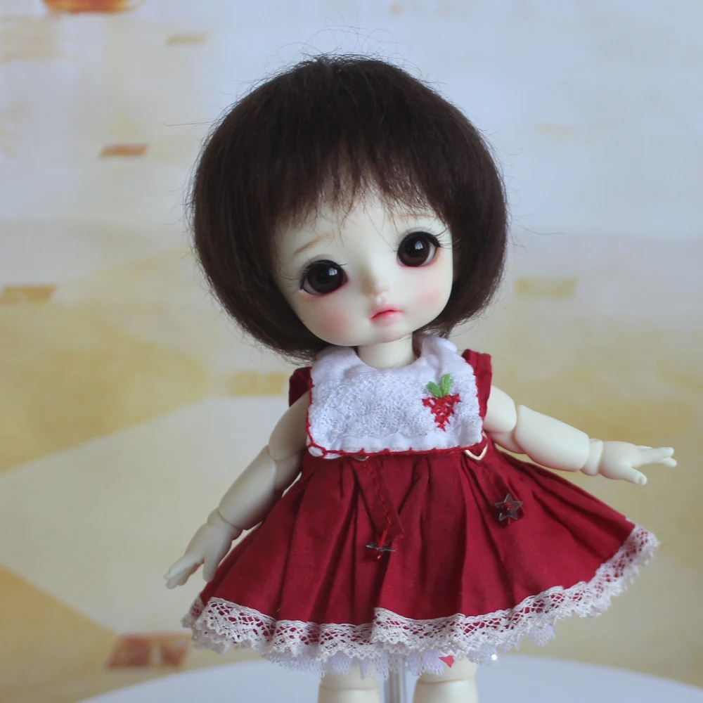 

1/8 bjd jd doll short wigs mohair material for 5-6 inch head circumference doll ob11 doll wigs for Doll accessories toys