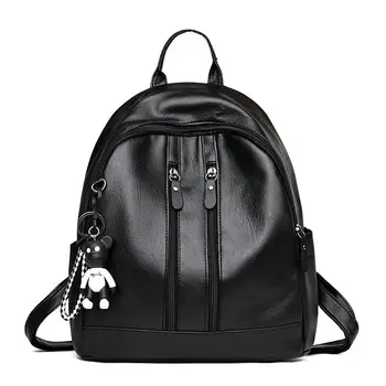 

2019 New Fashion Women PU Leather Backpack Girls School Travel Rucksack backpacks Satche Shoulder School Bag