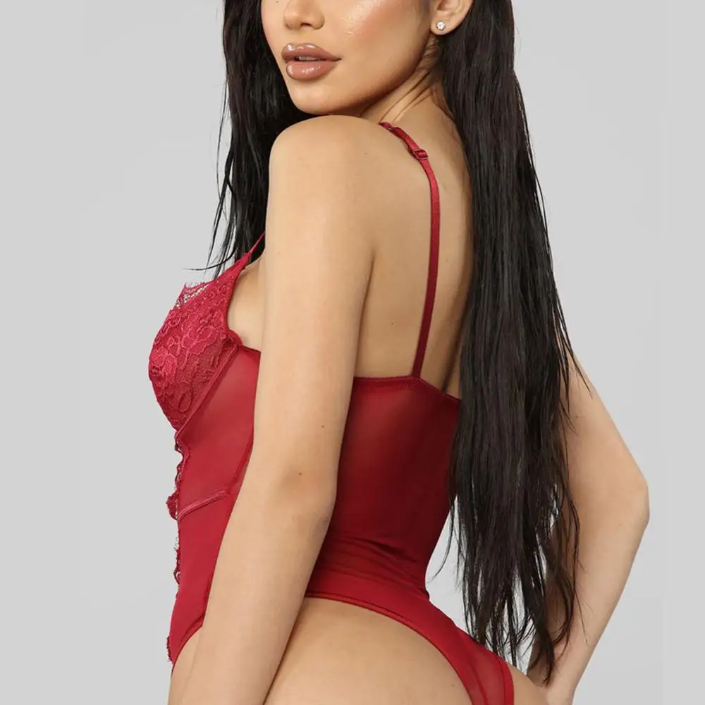 Summer Sexy Lace Bodysuit Floral Embroidery Lingerie Women's Underwear Nightwear Sleepwear Sexy Night Bodysuits 2020 Female Body