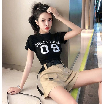 

Women 2 Pieces Shorts Sets Summer Tops And Shorts Sets Female High Waist Black Shorts Vintage Lady Casual Two Piece Matching Set