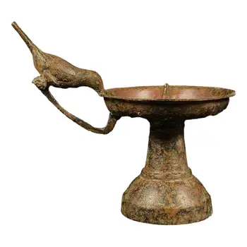 

LaoJunLu Bronze Bird Stand With A Weight Of 525 Grams Imitation antique bronze masterpiece collection of solitary Chinese