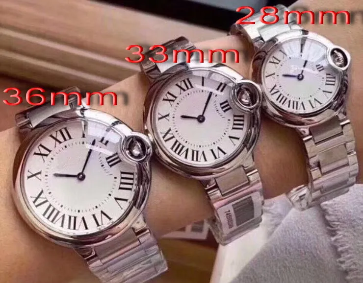 

Luxury Brand New Men Women Japan Quartz Silver White Sapphire Stainless Steel Watches Fashion Sport No Date 28mm 33mm 36mm AAA+