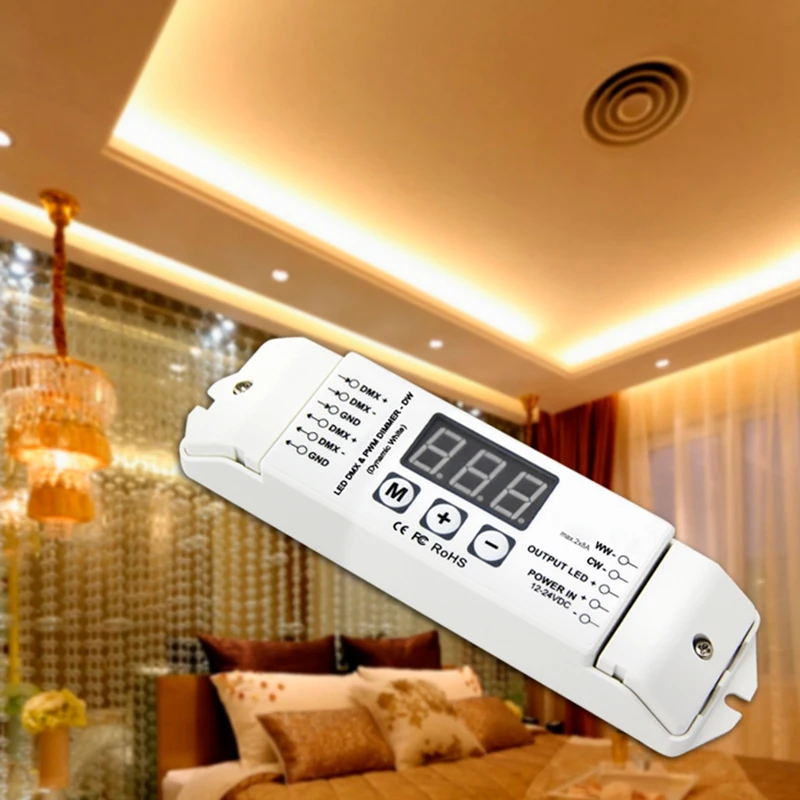 Акция-Bc-832 ШИМ Dmx512 светодиодный декодер 2 канала Dmx светодиодный контроллер Dc12V-24V постоянное напряжение для Ww/Cw Светодиодный светильник