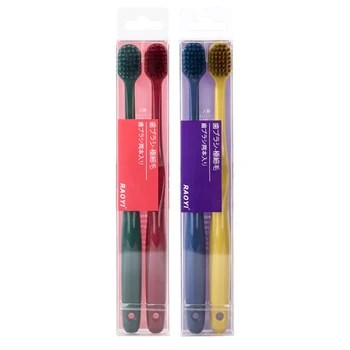 

4Pcs Korea Adult Wide Head Toothbrush Lovers Super Soft Hair Bamboo Charcoal Toothbrush 4 Colors Household Oral Cleaning Tools