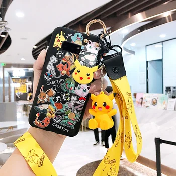 

For Samsung S8/S9/S10 plus case Galaxy note 10 pro soft slicone back cover note 8/9 cute animal shell s6/s7edge girl gift+ strap