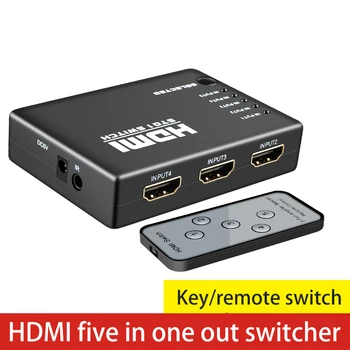 

4K*2K 5x1 HDMI Switch Splitter 5 In 1 out HDTV Audio Video Converter Adapter with Remote Control for XBOX360 DVD PS3 Projector