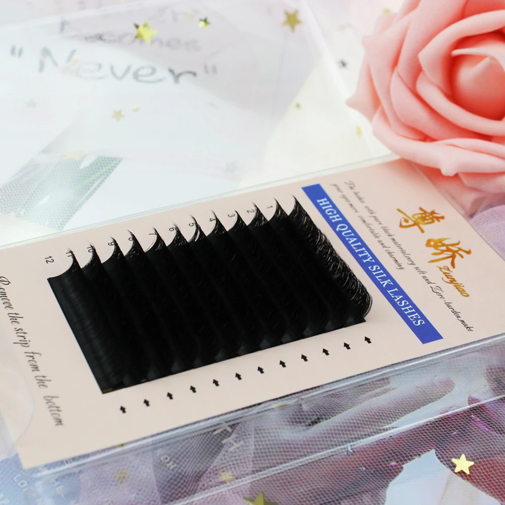 

12 Rows false eyelashes wholesale fashion grafting eyelashes C/D Curl eyelash extension volume fan 3d
