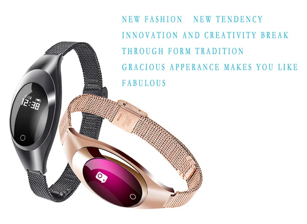

Z18 Women Blood Pressure&blood oxygen&Heart rateMonitor Smart Bracelet Watch For Ios For Android For Facebook Wechat #20