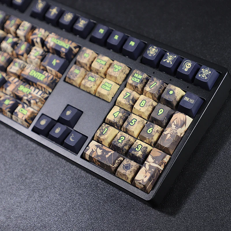 conjunto pbt lados corante sublimação retro keycaps bidimensional dos desenhos animados anime chave caps para peça cherry perfil