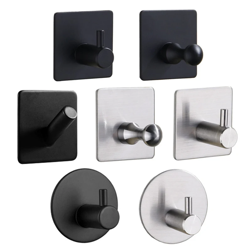 Promo 304 negro túnica gancho de pared perchero toalla gancho para cuarto de baño de acero inoxidable gancho inoxidable percha para cocina de Hardware Lnwy3BGOmkM