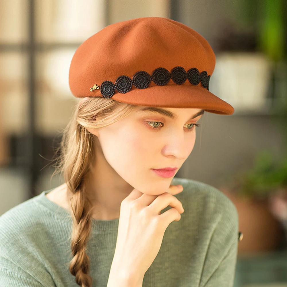Оранжевый Вуалетка Fedoras Шляпы для женщин осень зима серый шерстяной фетр церковные шляпы для формальной элегантная Коктейльная Чай Вечерние Свадебная шляпка - Цвет: Оранжевый