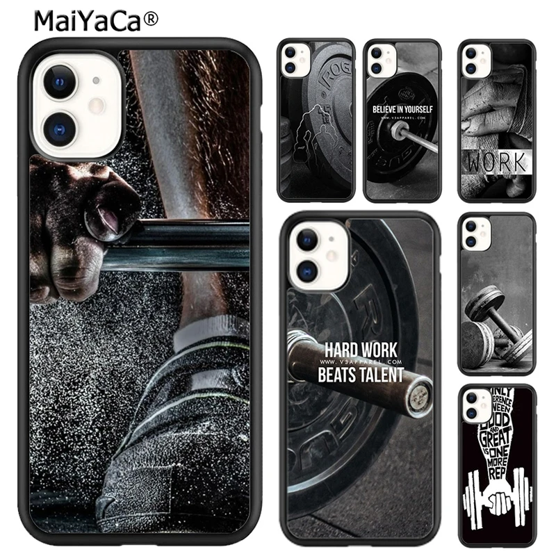 MaiYaCa Workout Motivation fitness Gym quotes Phone Case For iPhone SE 6s 7 8 plus X XR XS 11 12 pro max Samsung S8 S9 S10 shell | Мобильные