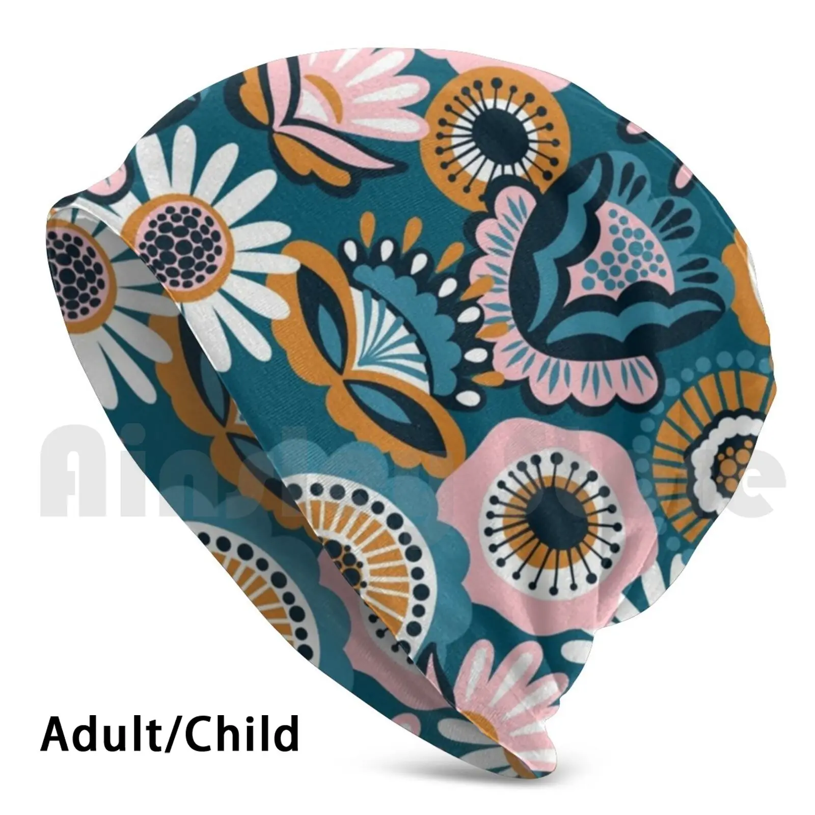 Scandinave Berretti Floreali Cappello Lavorato A Maglia Hip Hop Lokki Bianco Scandinavo Scandi Svezia Svedese Norvegia