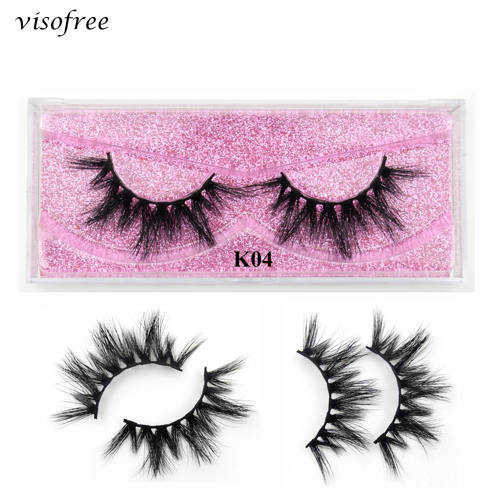 

Visofree Mink Lashes 3D Mink Eyelashes 100% Cruelty free Lashes Handmade Reusable Natural Eyelashes False Lashes Makeup Tool K04