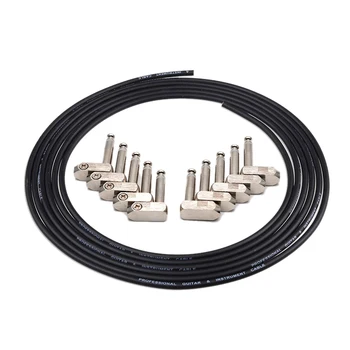 

DIY Guitar Solderless Pedalboard Cable Kit 10Ft Angle Audio 6.35 Plugs for Guitar Effects Pedals