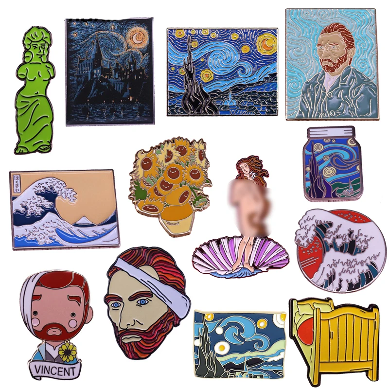

P4747 Art Figures Enamel Pin Brooch for Clothes Backpack Accessories Collar Hat Badge Lapel Pins Women Men Jewelry Gifts