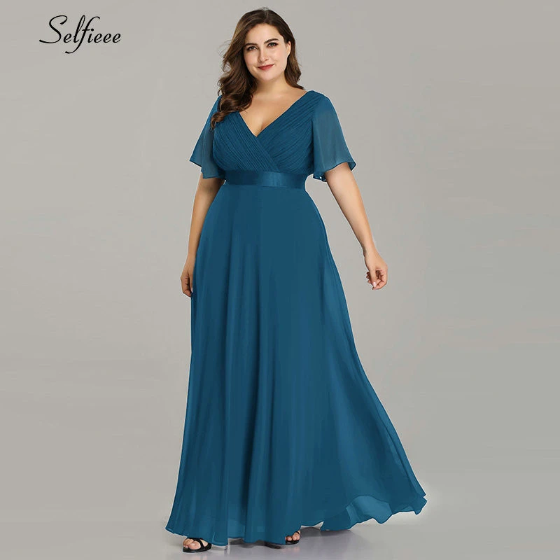 Robe De Soiree De Grande Taille Pour Femme Tenue Elegante En Mousseline De Soie Longue Et