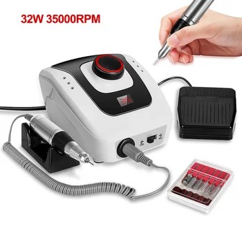 

35000RPM Electric Nail Drill Manicure Professional Manicure Pedicure Drill Accessories Electric Nail File with Cutter Nail Tools