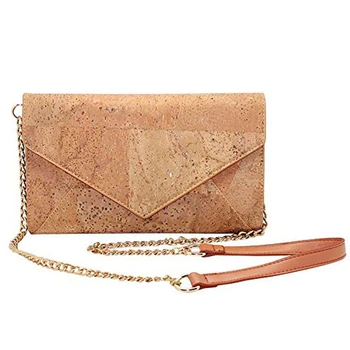 

Vintage Women Bag Cork Wood Envelope Shoulder Bag Chain Messenger Bag Ladies Phone Bag for Travel Large Capacity Crossbody Bag