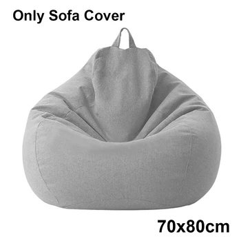 

Easy Clean Large Lazy Lounger Living Room Without Filler Home Soft Adults Kids Nordic Style Cotton Linen Bean Bag Cover Playroom