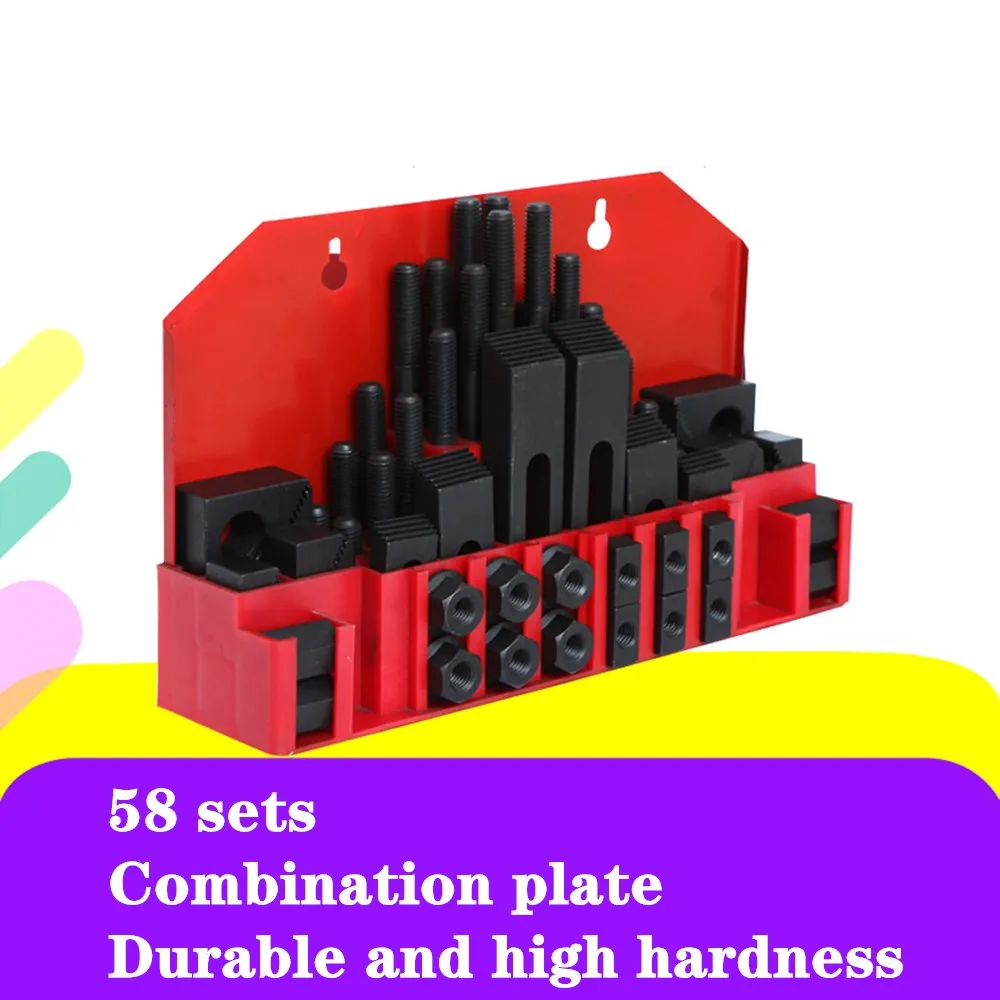 

POSTRUI 58pcs Milling Machine Clamping Set Tools Mill Clamp Kit Vice M12