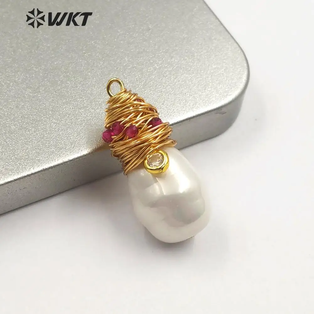 WT JP168 WKT натуральный корпус подвеска в виде капли воды форме ракушки с медной
