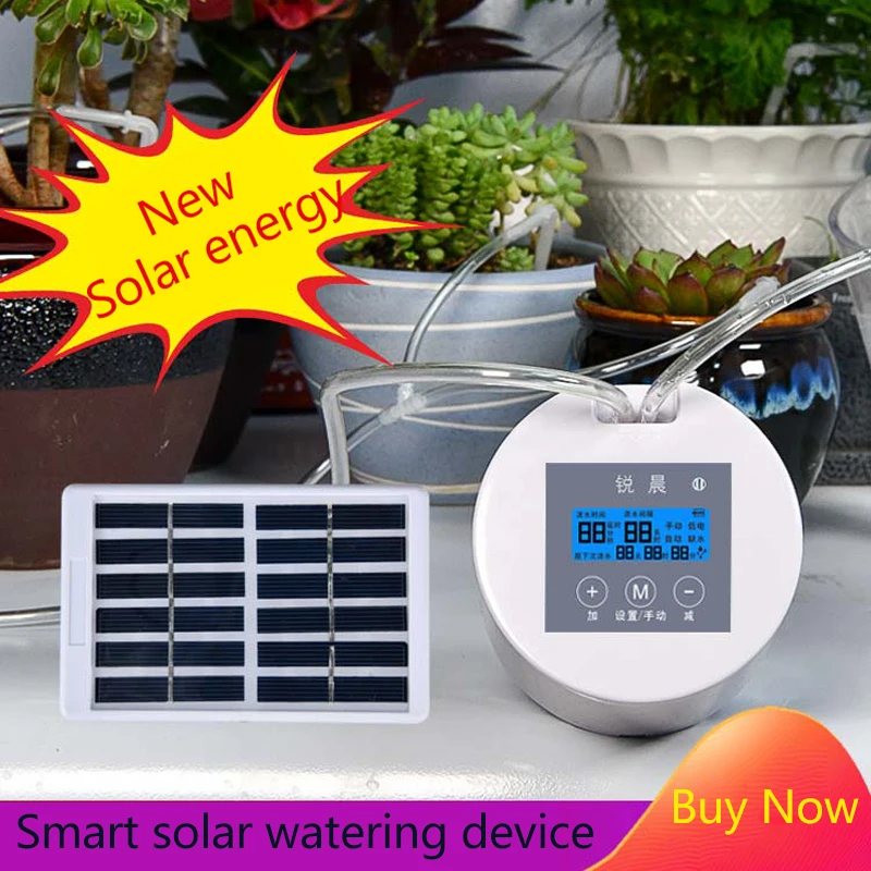 Batteries not Included Eurobuy Watering Timer,Solar Power Automatic Irrigation Watering Timer Programmable LCD Display Hose Timers Irrigation System for Home Garden Greenhouse Plant Grass 