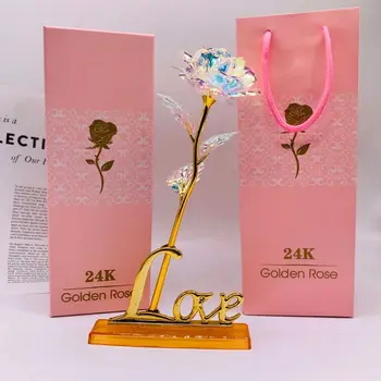 

24K Colorful Luminous Rose Artificial LED Light Flower Unique Valentine's Day U90A