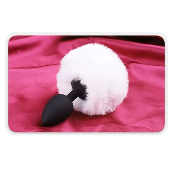 BDSM Sex Toys Hair Ball Rabbit Tail Anal Plug Medical Silicone Pull Beads Anal Plug Unisex Back Court Flirt Toys Adult Games 2