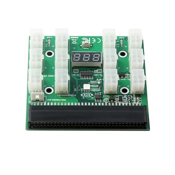 

PCI-E 12V 64Pin to 12x 6Pin Power Supply Server Adapter Breakout Board for HP 1200W 750W PSU Server GPU BTC Mining