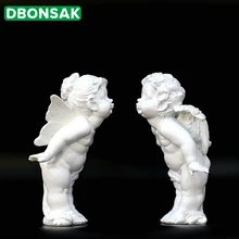 Пара украшений «Поцелуй Ангела», скульптура ангела из смолы, статуя Ангела Амура, реквизит для свадебной фотосъемки, украшения для гостиной и спальни