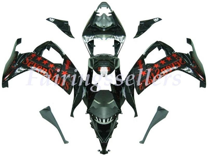 

Injection Mold Motorcycle New ABS Fairings kit Fit For kawasaki Ninja ZX-10R ZX10R 2008 2009 2010 08 09 10 Custom Black red