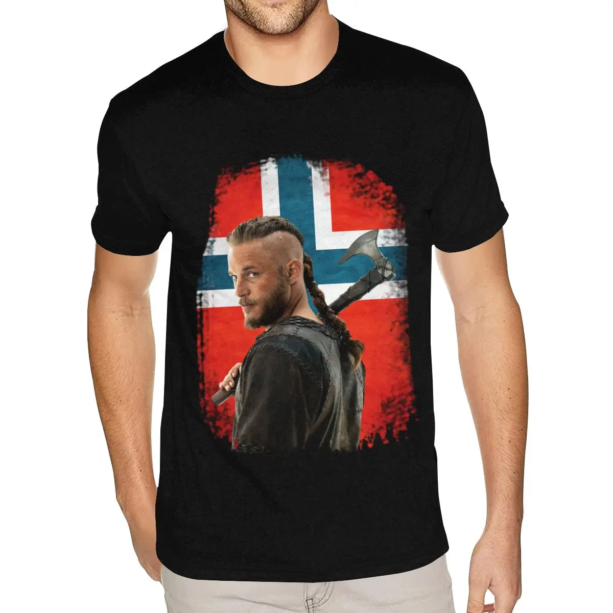 Harajuku Norway Vikings T Shirt Tv Show Apparel Tees Men Make Your Own Short Sleeved Black Round Neck Tee Shirts | Мужская одежда