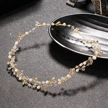 Популярная повязка на голову с золотой свадебная диадема повязка для волос головной убор невесты