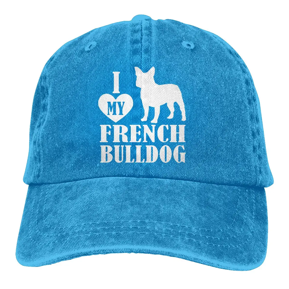 Унисекс Регулируемая джинсовая ткань бейсболка s I Love My Французский бульдог Кепка в стиле хип-хоп