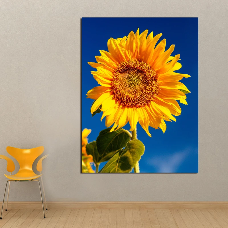 

Blue Sky Sunflowers Canvas Painting Print Living Room Kitchen Home Decoration Modern Wall Art Oil Painting Poster Salon Pictures
