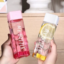 1 шт. 480 мл портативная Квадратная бутылка для воды, для хранения молока, для спорта, для питья, прозрачная чашка для дома, школы, офиса