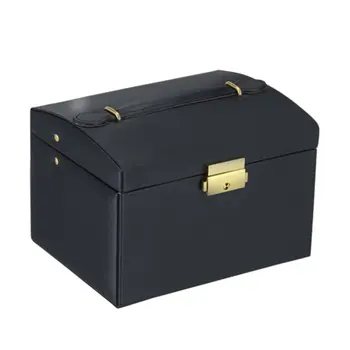 

Crocodile Grain Pattern PU Leather Jewelry Storage Organizer Box Three Layers Double Drawers Jewelry Display Holder