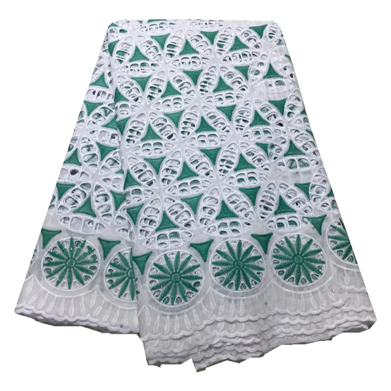 Latest High Quality Nigeria 100% Cotton Lace fabric with Stone Punch embroidery Swiss Voile in Switzerland for Dress | Дом и сад