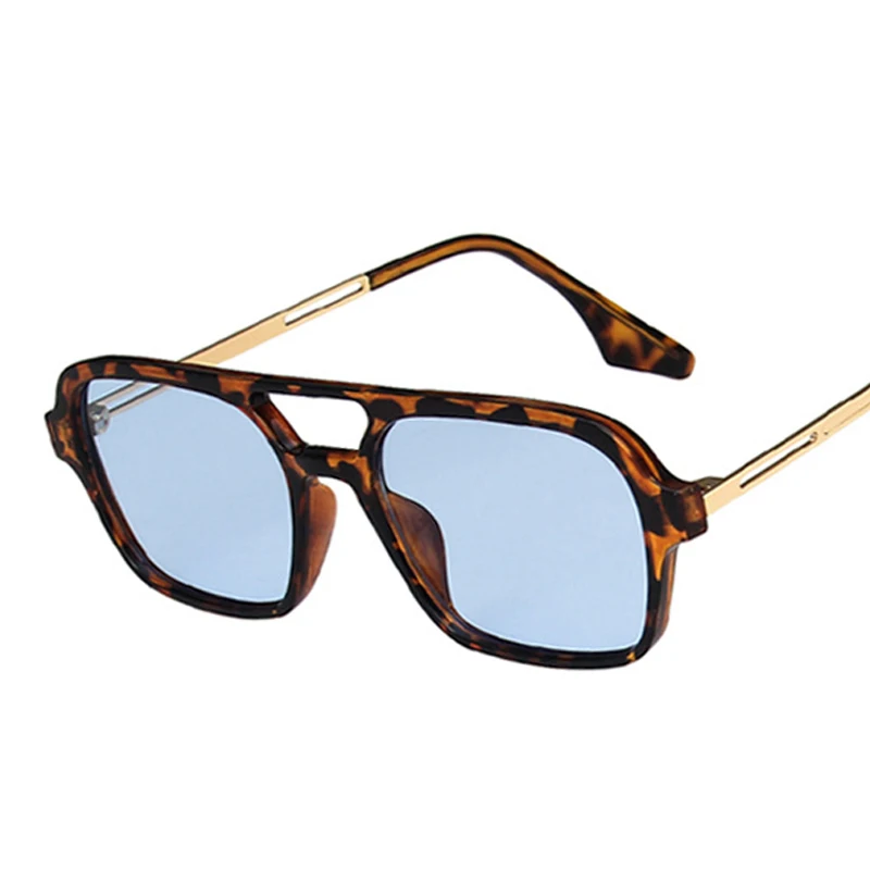 New Square Sunglasses Man Woman Vintage Blue Leopard Sun Glasses Male Female Clear Lens Fashoin Retro Brand Eyeglasses_voghion.com